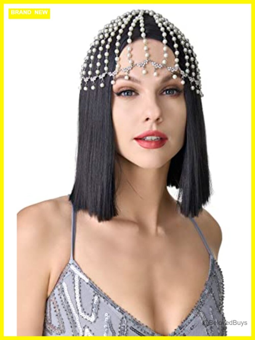 1920s Crystal Rhinestone Headpiece Flapper Cap Hair Accessory Vintage Gatsby